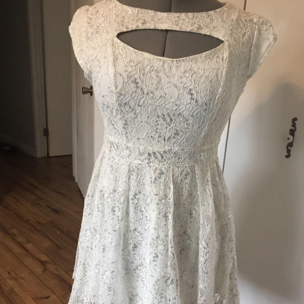 Flirty White & Silver Party dress